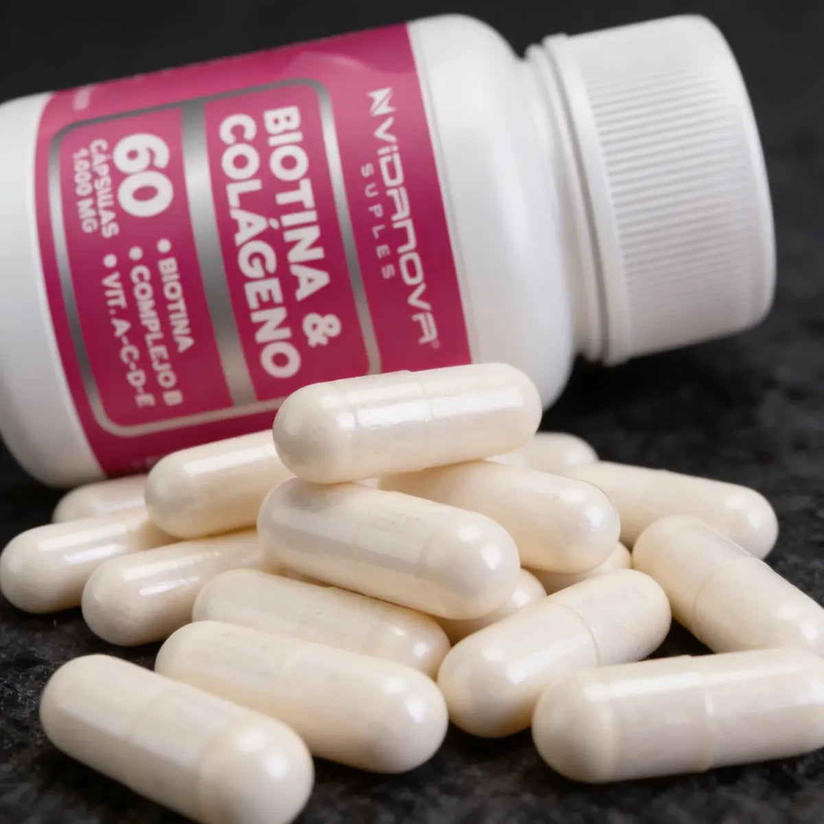 Biotina 5000ug + Colágeno Hidrolizado · 60 Cápsulas