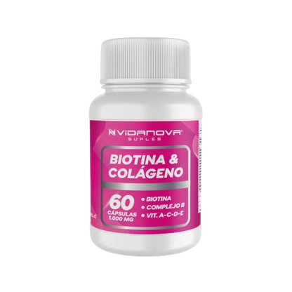 Biotina 5000ug + Colágeno Hidrolizado · 60 Cápsulas