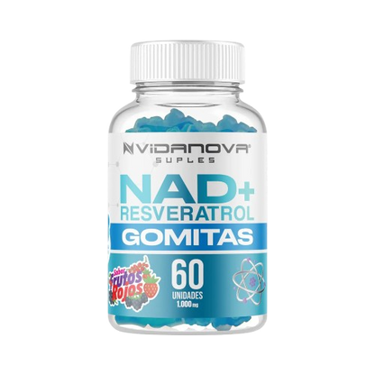 Resveratrol 480mg + Nicotinamida en Gomitas · 60 Unidades · Sin Azúcar