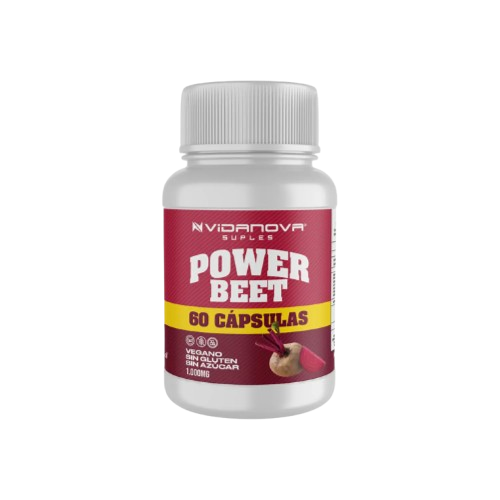 Power Beet · Betarraga 1000mg · 60 Cápsulas · Sin Estimulantes