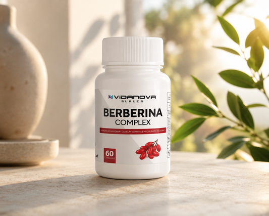 Berberina Complex Vidanova – Berberina + Vinagre de Manzana + Canela – 60 Cápsulas