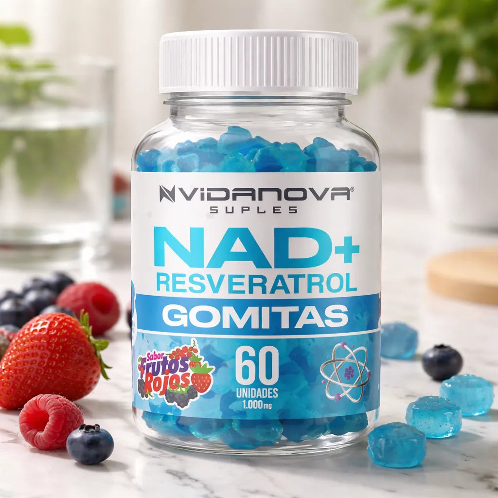 Resveratrol 480mg + Nicotinamida en Gomitas · 60 Unidades · Sin Azúcar