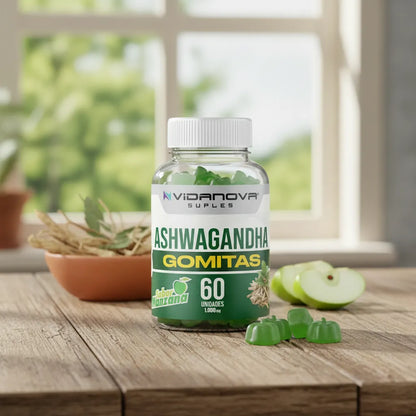 Ashwagandha 800mg en Gomitas · 60 Unidades · Sin Azúcar