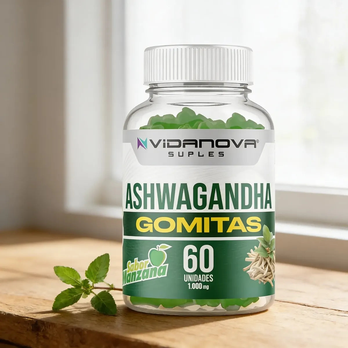 Ashwagandha 800mg en Gomitas · 60 Unidades · Sin Azúcar
