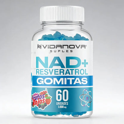 Resveratrol 480mg + Nicotinamida en Gomitas · 60 Unidades · Sin Azúcar
