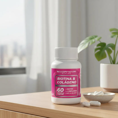 Biotina 5000ug + Colágeno Hidrolizado · 60 Cápsulas