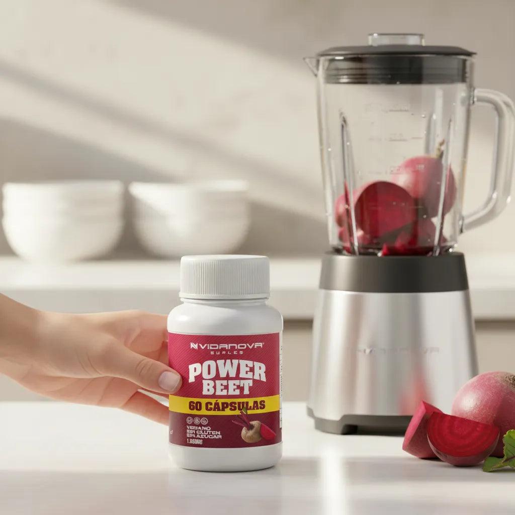 Power Beet · Betarraga 1000mg · 60 Cápsulas · Sin Estimulantes