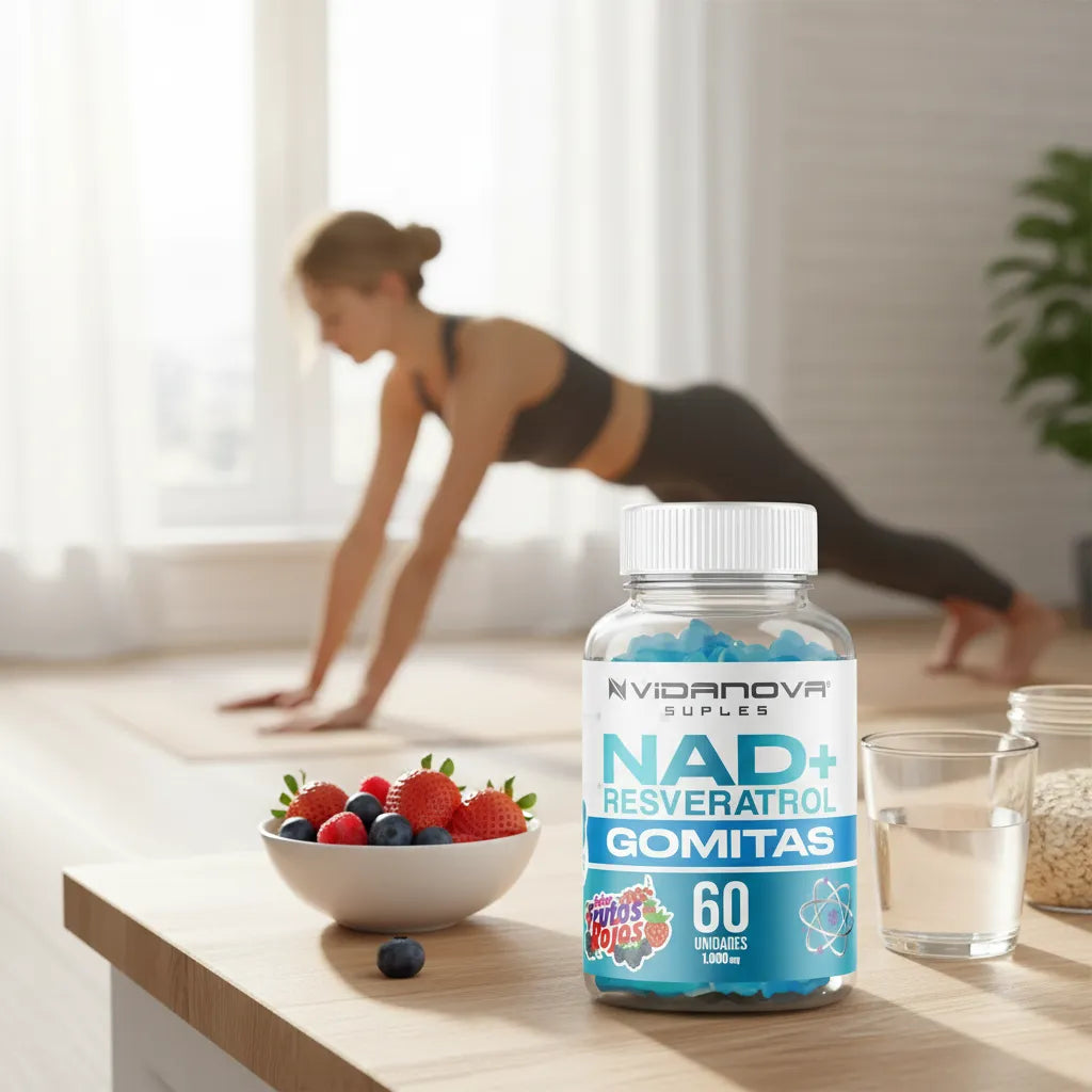 Resveratrol 480mg + Nicotinamida en Gomitas · 60 Unidades · Sin Azúcar