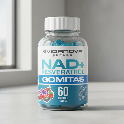 Resveratrol 480mg + Nicotinamida en Gomitas · 60 Unidades · Sin Azúcar